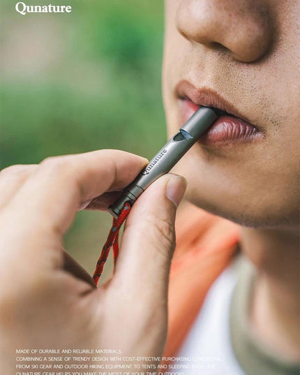 Qunature Portable Whistle Backpack Camping Hiking Survival Whistle Outdoors Tools Pure Titanium Whistle 1pcs Emergency Gear