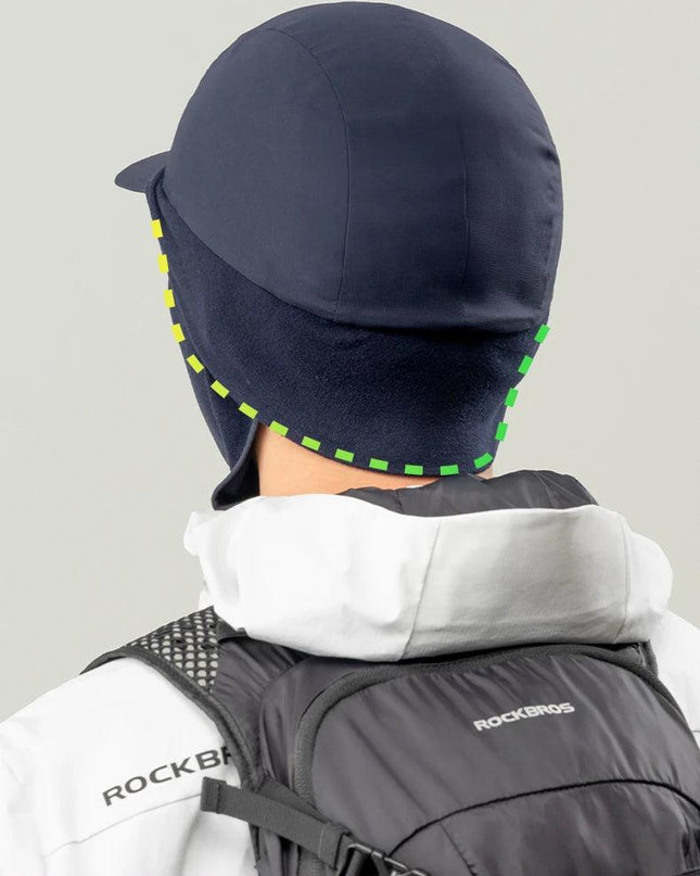 ROCKBROS Winter Cycling Mask and Hat 2 In 1 Fleece Thermal Keep Warm Ear Protection Outdoor Balaclava All Face Mask Men Women