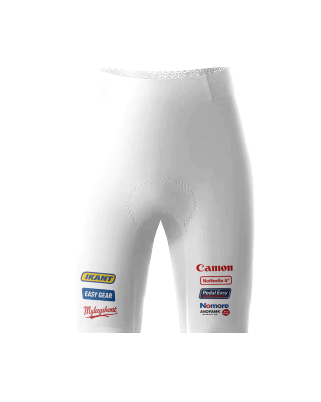 ROCKBROS Women's White Sponsor Graphic Cycling Shorts