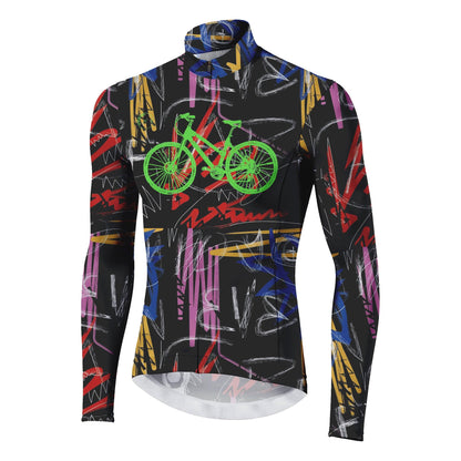 Bicycle Graffiti Design Cycling Jerseys for Men Perfect for Outdoor Sports & Training