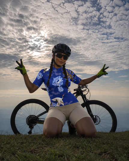 ROCKBROS Women's Crane Peony Short-Sleeve Cycling Jersey