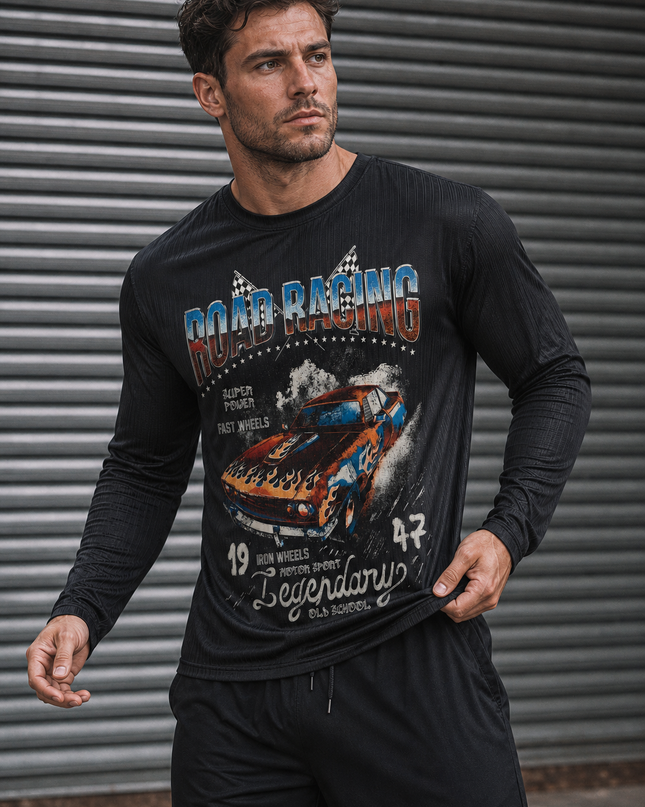 ROCKBROS Road Racing Retro Flame Legendary Old School Sport Sweatshirt