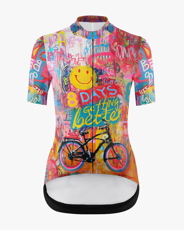 Women's Cycling jersey in colorful graffiti style