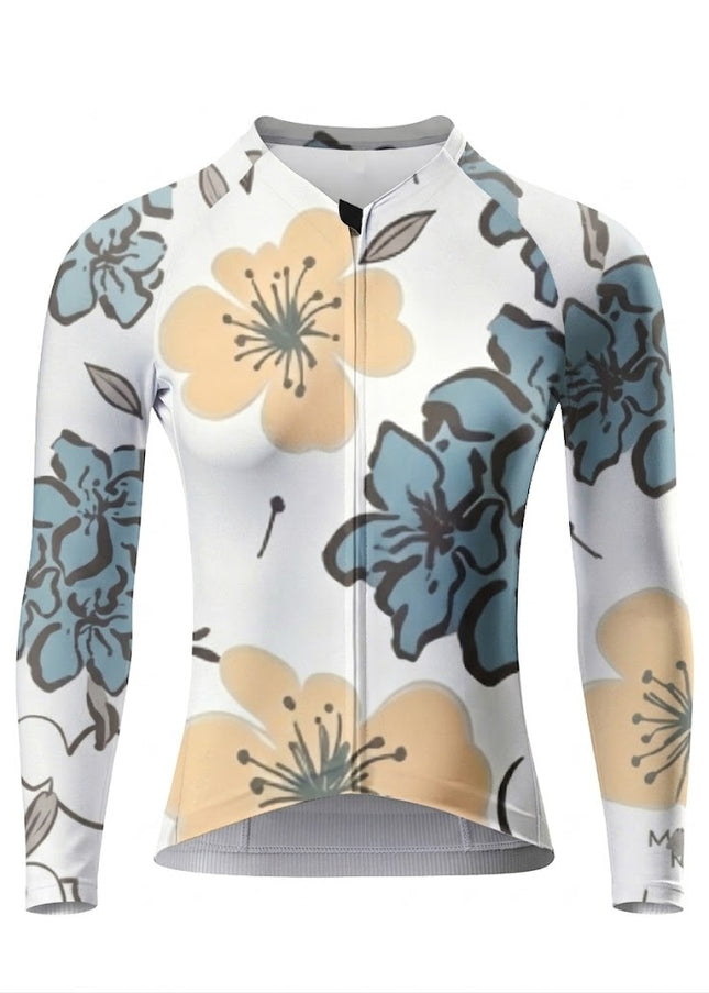 ROCKBROS Women's  Summer Sun-Protective Floral Print Quick-Dry Breathable Outdoor Sports Cycling Jersey
