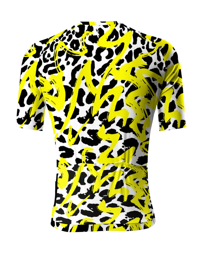 ROCKBROS Men's Wild Leopard Print Cycling Jersey