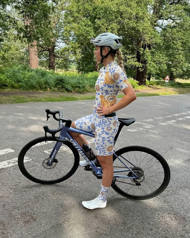 ROCKBROS Women's Boho Sun Moon Leopard Cycling Bibs