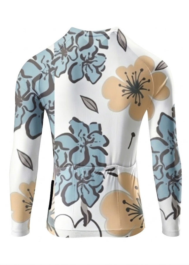 ROCKBROS Women's  Summer Sun-Protective Floral Print Quick-Dry Breathable Outdoor Sports Cycling Jersey