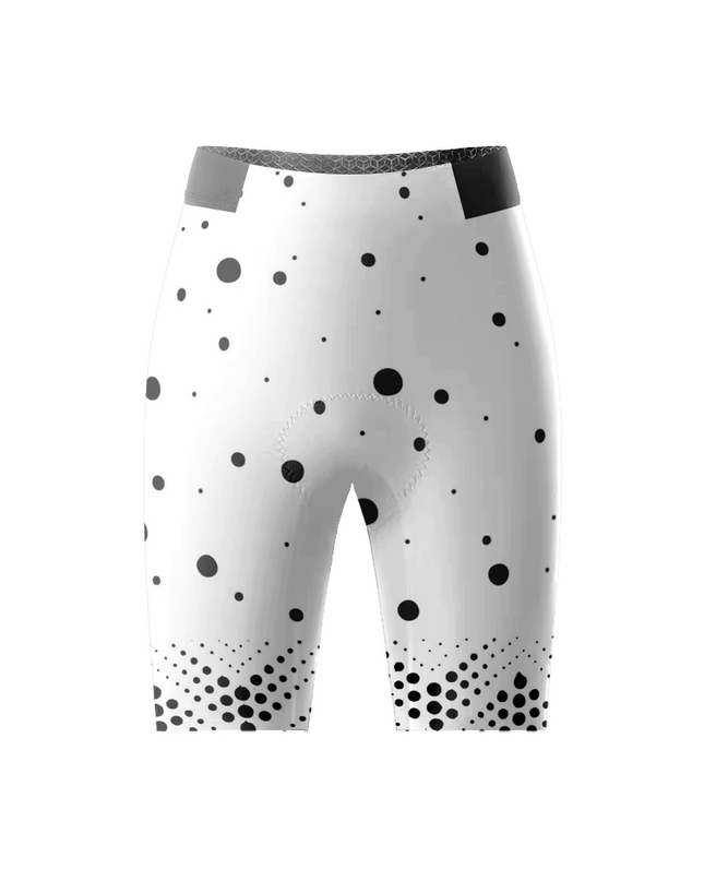 ROCKBROS Women's Modern Asymmetrical Black & White Polka Dot Cycling Set
