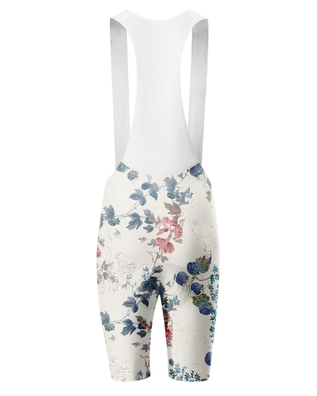 ROCKBROS Women's Watercolor Vintage Berry & Floral Print Padded Bib Cycling Bibs