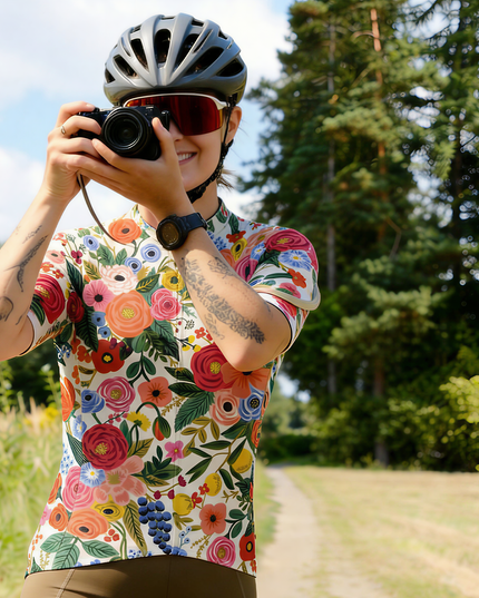 ROCKBROS Women's "Spring Bloom" Vintage Botanical Art Pro Aero Jersey