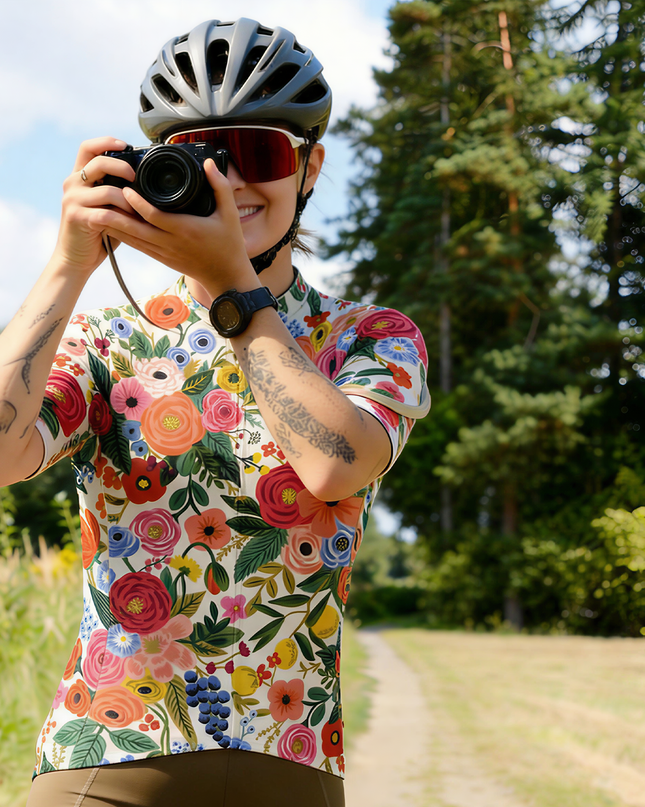 ROCKBROS Women's "Spring Bloom" Vintage Botanical Art Pro Aero Jersey