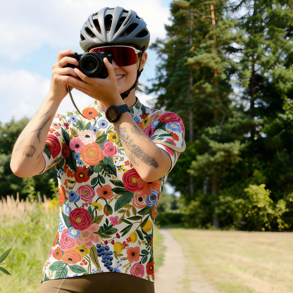 ROCKBROS Women's "Spring Bloom" Vintage Botanical Art Pro Aero Jersey