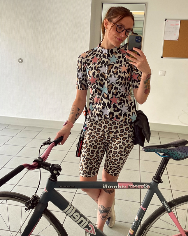 ROCKBROS Women's "Stellar Wildfire" All-Weather Glitter-Star Pro Aero Jersey