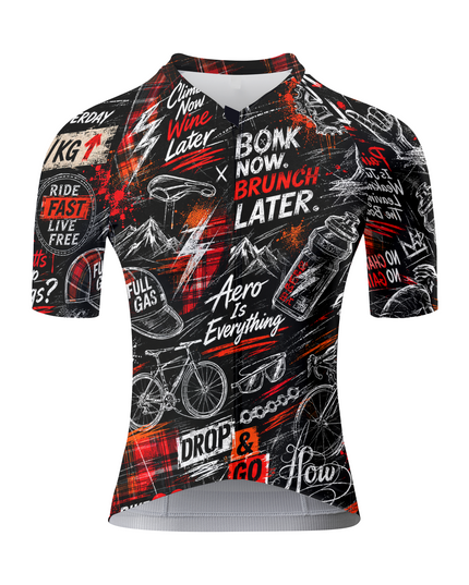 ROCKBROS Women's Black Graffiti Cycling Slogan Sketch Cycling Jersey