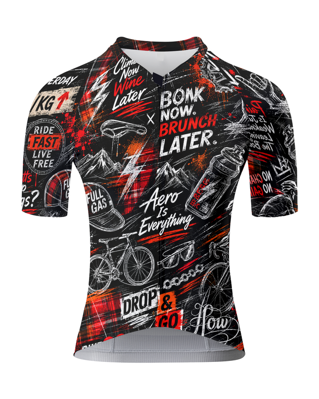 ROCKBROS Women's Black Graffiti Cycling Slogan Sketch Cycling Jersey