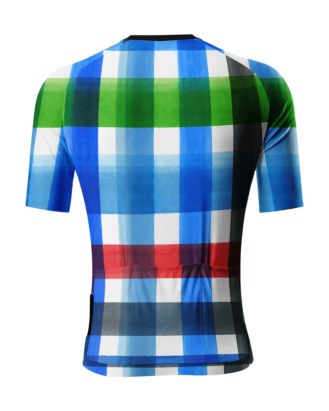 ROCKBROS Men's Love You Dad Printed Tie Plaid Cycling Jersey