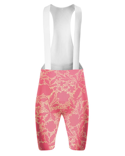 ROCKBROS Women's Burgundy Dot Floral Print Cycling Bibs