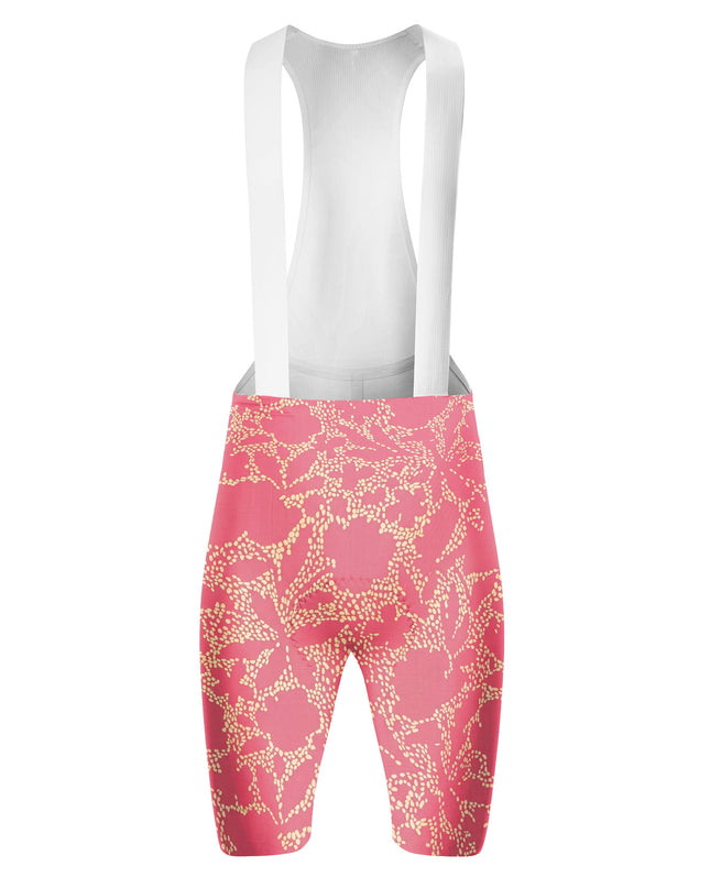 ROCKBROS Women's Burgundy Dot Floral Print Cycling Bibs