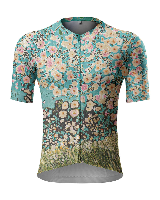 ROCKBROS Men's Impressionist Floral Oil Painting Cycling Jersey