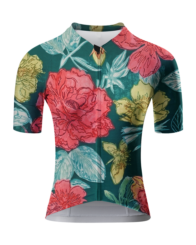 ROCKBROS Women's Teal Marble Print 3D Padded Cycling Bibs