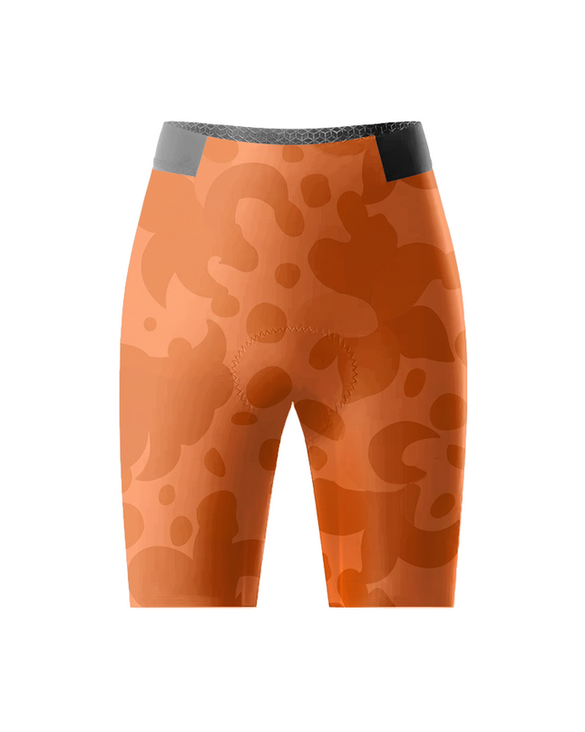ROCKBROS Women's Orange Leopard Print Lily Floral Short Sleeve Cycling Set