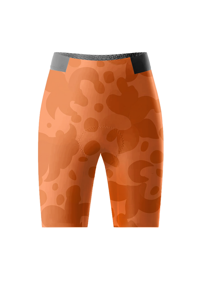 ROCKBROS Women's Orange Leopard Print Lily Floral Short Sleeve Cycling Set