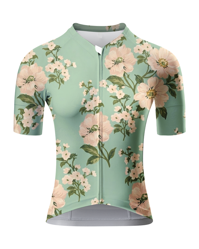 ROCKBROS Women's Vintage Mint Green Solid Color Padded Bib Cycling Bibs