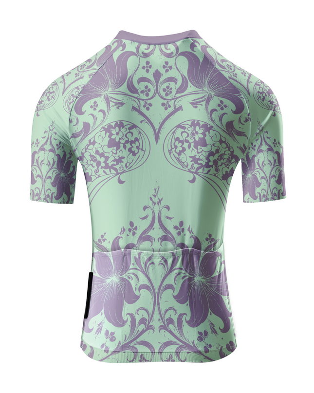 ROCKBROS Women's Ornate Purple Floral Baroque Cycling Bibs