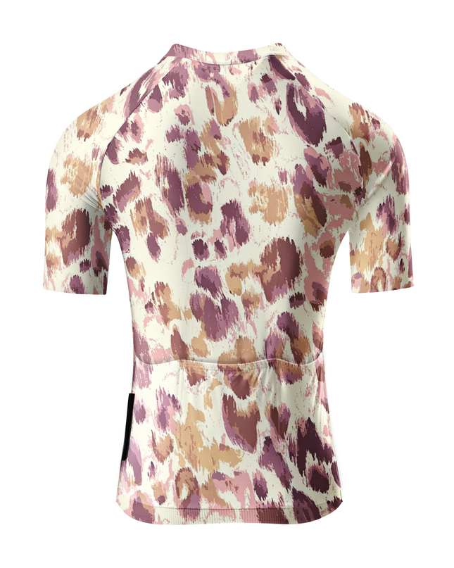 ROCKBROS Women's Soft Watercolor Leopard Print Short Sleeve Cycling Set