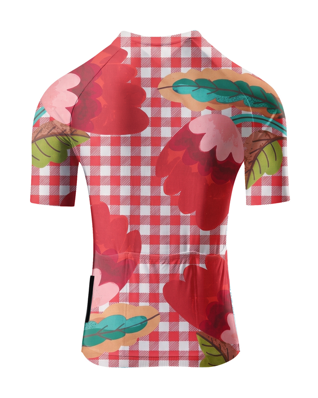 ROCKBROS Women's Red Gingham Floral Cycling Set