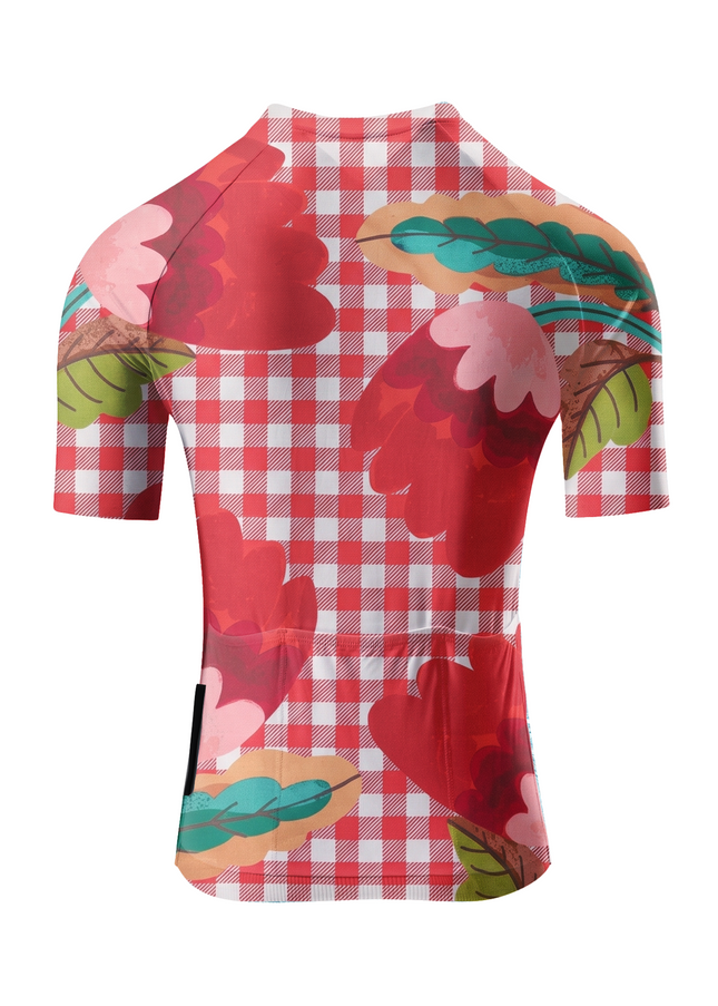 ROCKBROS Women's Red Gingham Floral Cycling Set