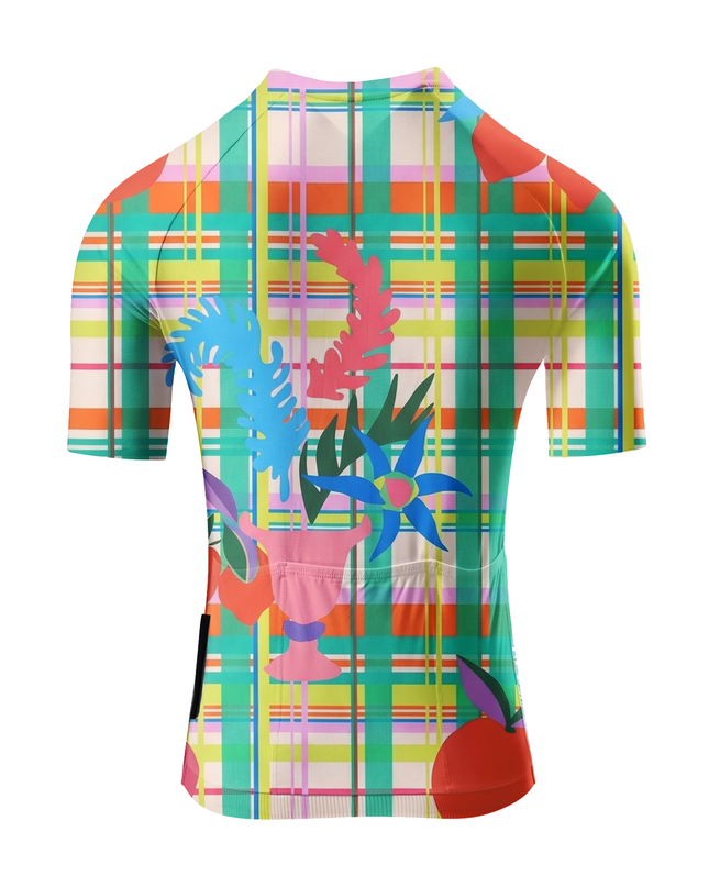 ROCKBROS Women's Colorful Plaid Floral Cycling Set