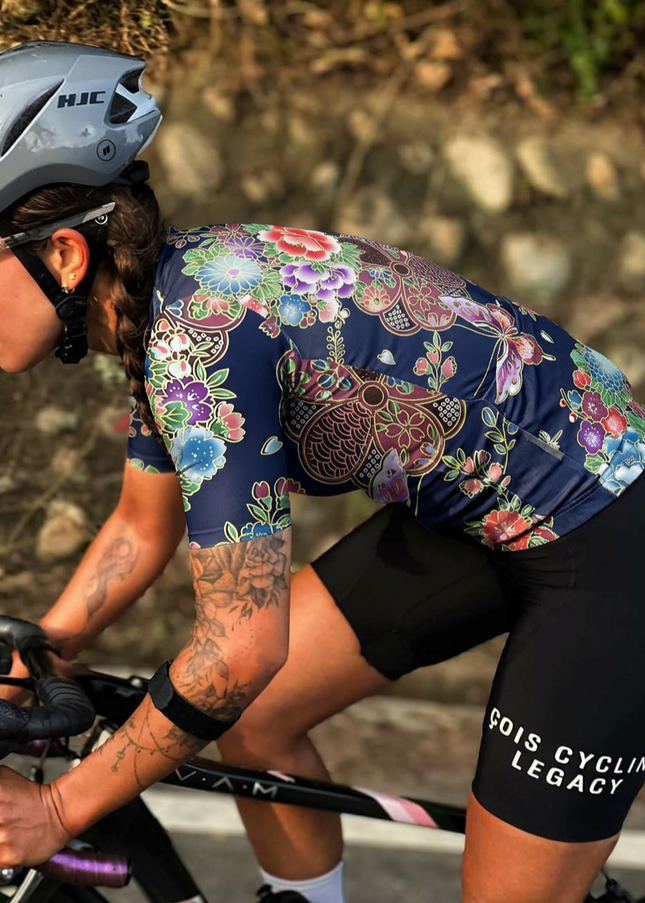 RockBros Women's "Sakura Night" All-Weather Oriental Art Pro Aero Jersey