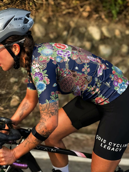RockBros Women's "Sakura Night" All-Weather Oriental Art Pro Aero Jersey