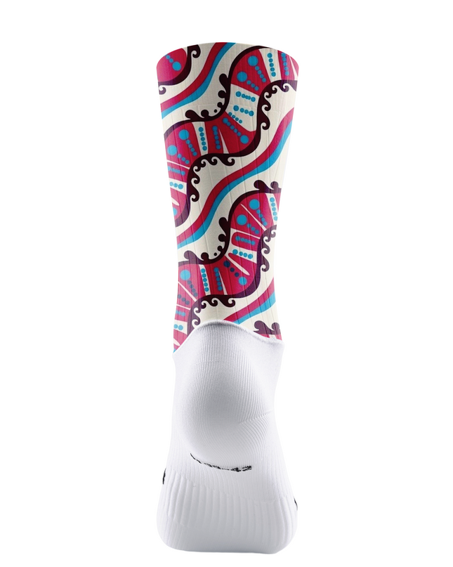 ROCKBROS Vintage Folk Art Wave Print Socks