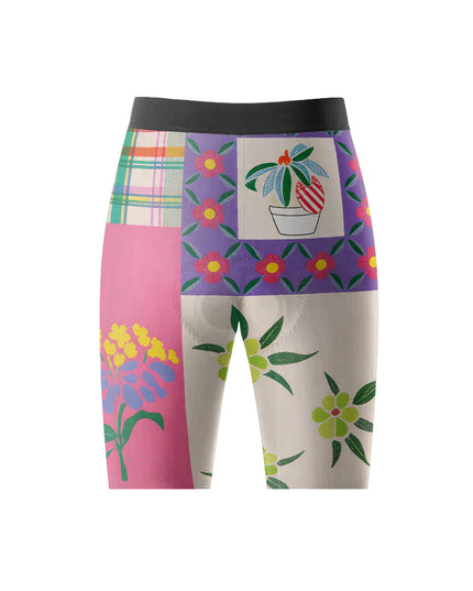 ROCKBROS Women's Retro Patchwork Floral Short Sleeve Cycling Set