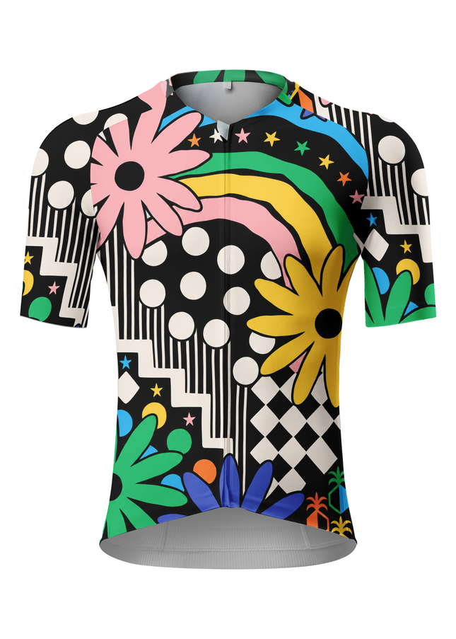 ROCKBROS Men's Pop Art Floral Father's Day Cycling Jersey