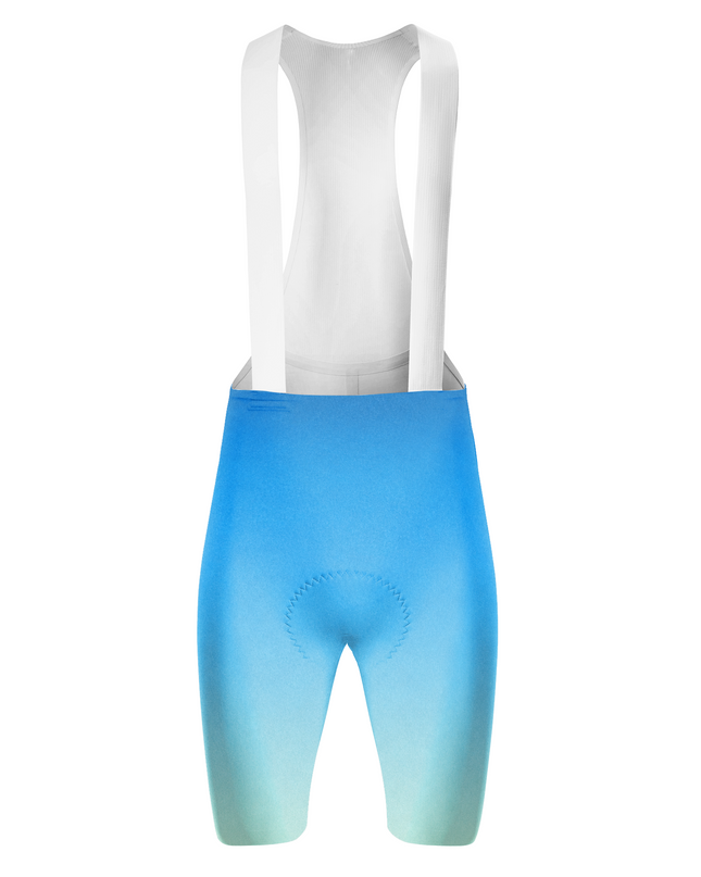ROCKBROS Women's Blue Mint Gradient White Strap Cycling Bib Shorts
