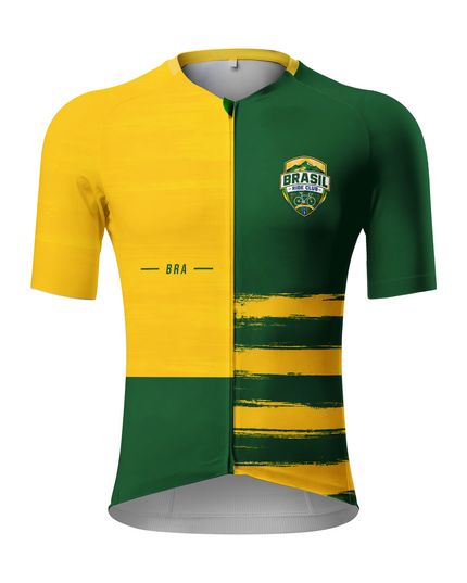 ROCKBROS Men's Brazil Flag Split Color Cycling Jersey