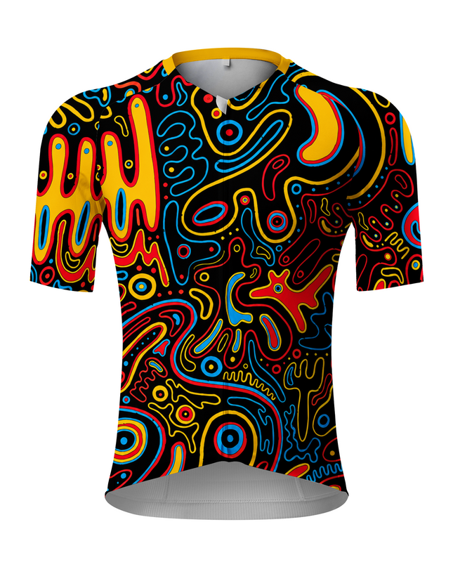 ROCKBROS Men's Psychedelic Fluid Graffiti Cycling Jersey