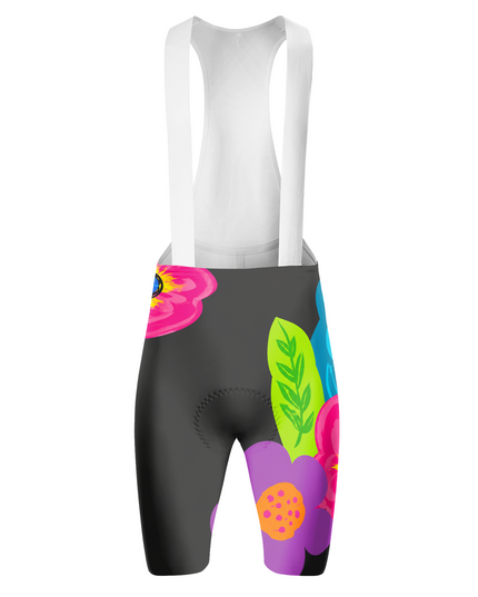 ROCKBROS Women's Black Bright Floral Cycling Bib Shorts