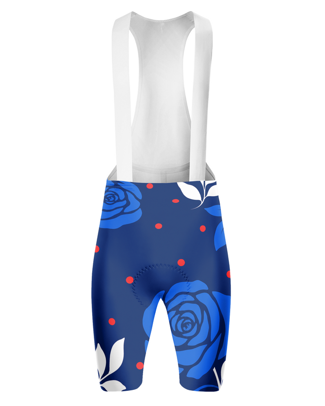 ROCKBROS Women's Blue Rose Polka Dot Cycling Bib Shorts