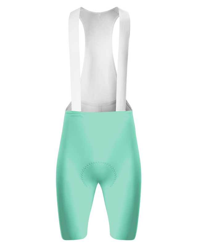 ROCKBROS Women's Mint Green Solid Color White Rib Strap Cycling Bib Shorts