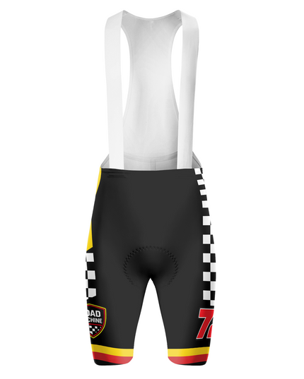 ROCKBROS Men's Racing Checkerboard White Shoulder Strap Slim Fit Cycling Bib Shorts