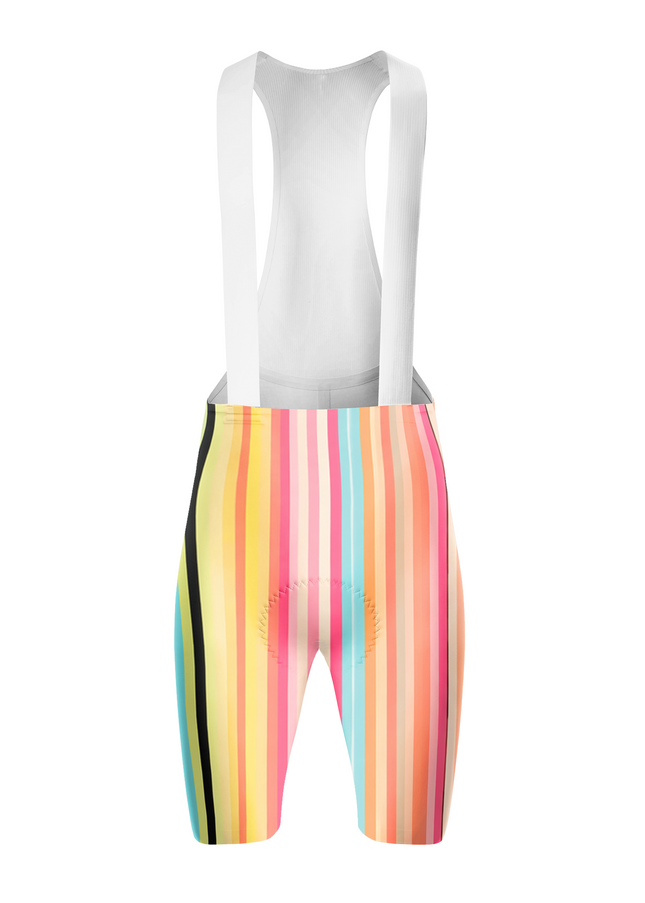 ROCKBROS Women's Pastel Vertical Stripe Cycling Bib Shorts