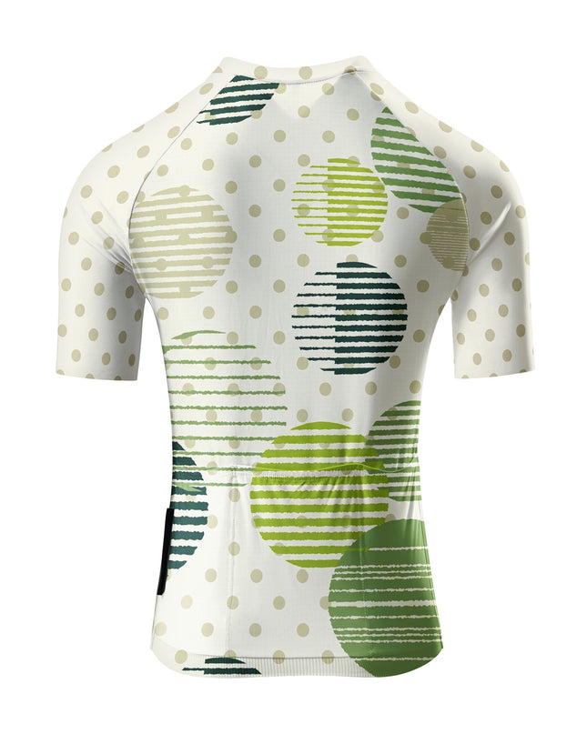 ROCKBROS Women's Cycling Jersey Short Sleeve Breathable Green Polka Dot Cycling Set