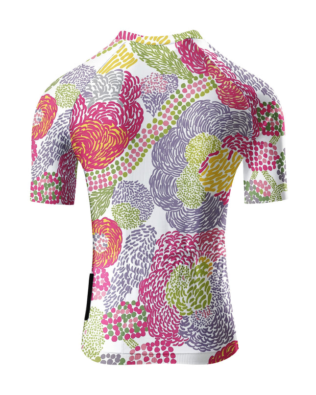 ROCKBROS Women's Dot Floral Print Short Sleeve Cycling Jersey