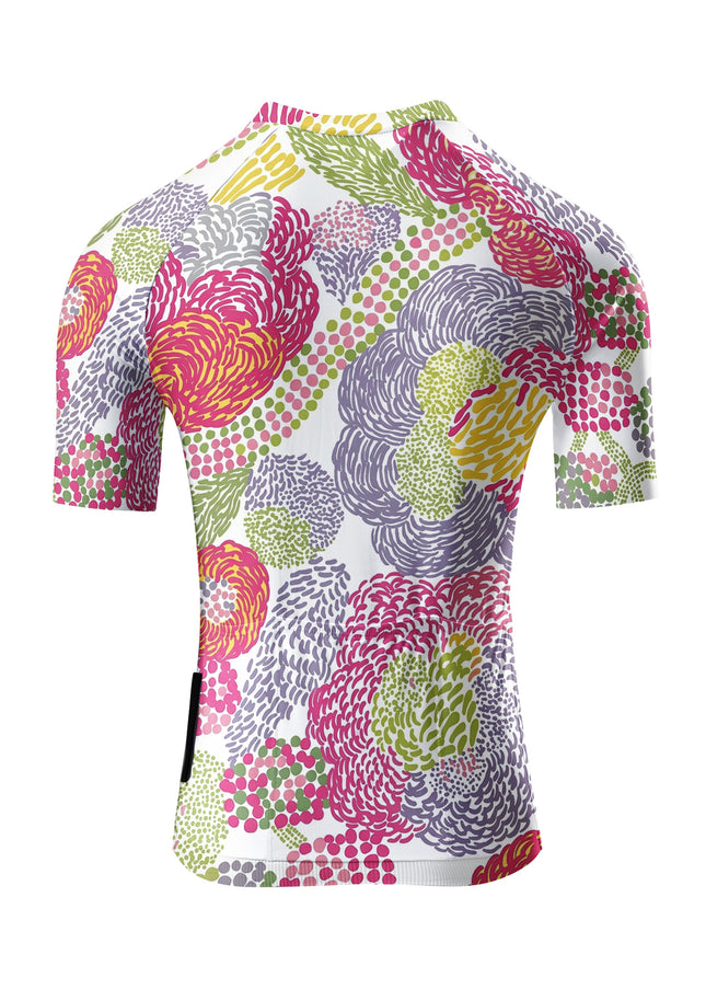 ROCKBROS Women's Dot Floral Print Short Sleeve Cycling Jersey