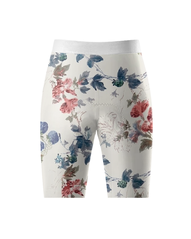 ROCKBROS Women's Watercolor Vintage Berry & Floral Print Padded Bib Cycling Bibs