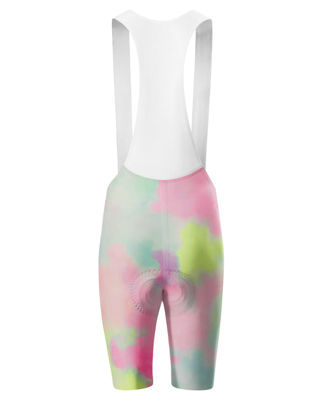 ROCKBROS Women Neon Watercolor Bib Cycling Shorts
